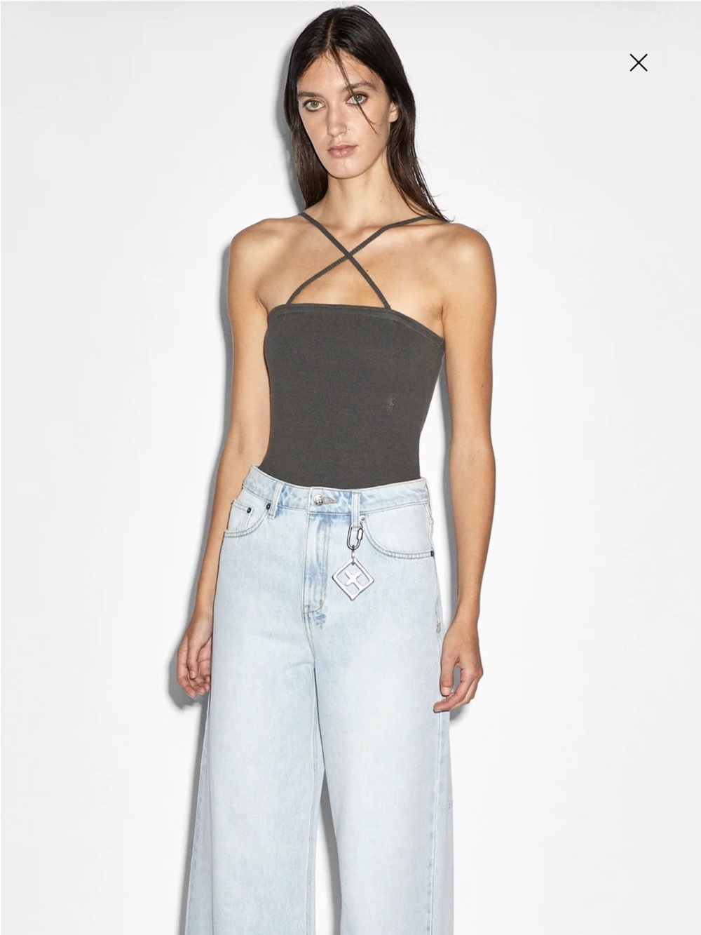 TUBE BODYSUIT CHARCOAL